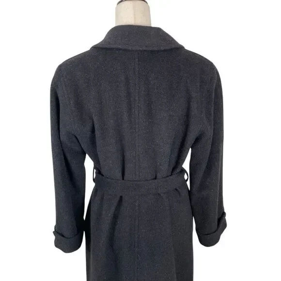 Ralph Lauren LRL Camel Hair Robe Style Wrap Coat Women’s 4 Black Old Money *Read - Picture 10 of 15